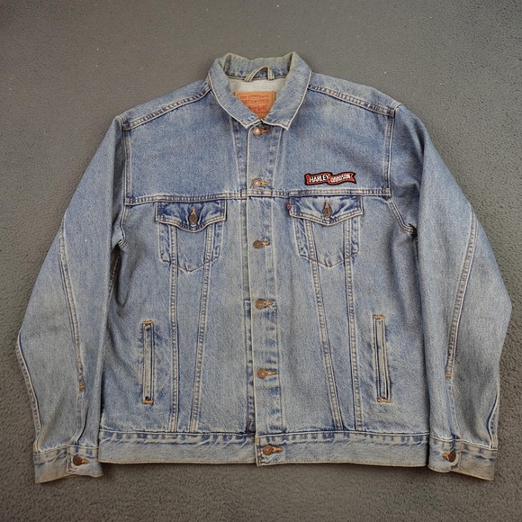 Levi's Other - Vintage Levis Jacket Mens XL Blue Denim Relaxed Trucker Eagle Type 3